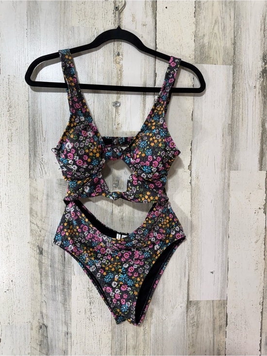Celebrity Pink Other - Celebrity Pink Glittering Floral Cutout One-Piece Swimsuit Bows
